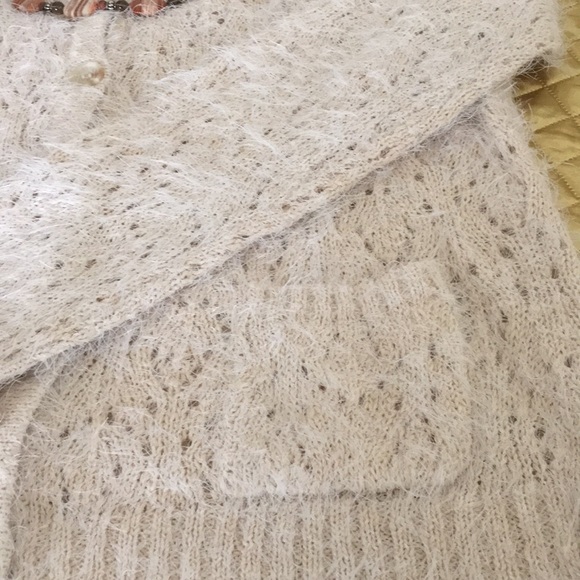 Fuzzy cardigan Lace knit - Picture 2 of 8